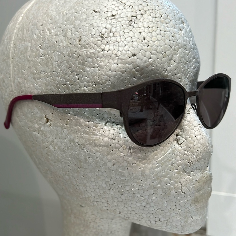 Cole Haan Brown Taupe Matte Metal Raspberry Purple Accents Eyeglasses Sunglasses